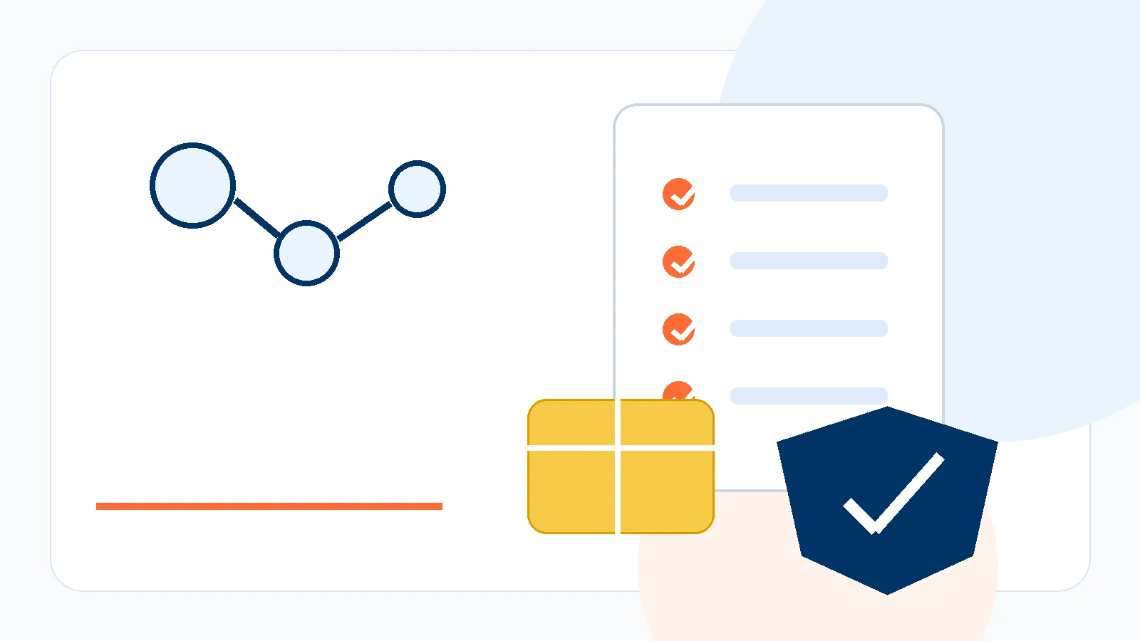 Minh họa quy định gửi hàng với checklist, kiện hàng và biểu tượng bảo vệ.