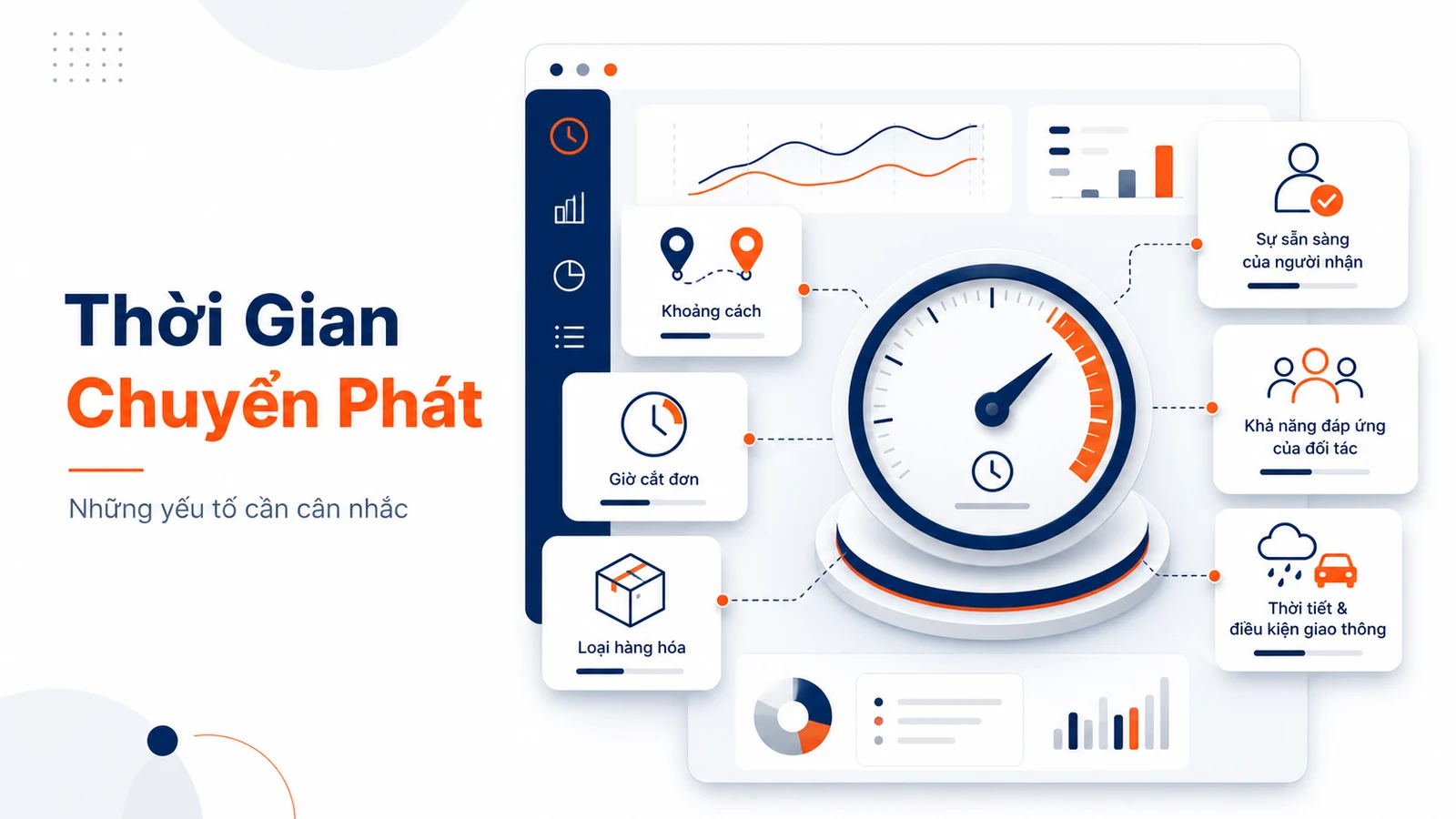 Minh họa các yếu tố ảnh hưởng đến thời gian chuyển phát nhanh.